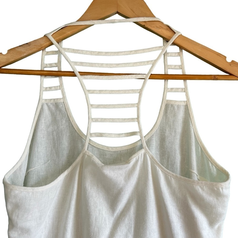 Loeffler Randall linen blend off white tank top size 0 excellent condition - Picture 6 of 8